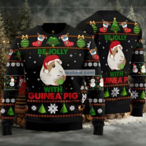 Be Jolly With Guinea Pig Ugly Christmas Sweaters Adults Black Funny Be Jolly With Guinea Pig Ugly Christmas Sweaters Adults Black Funny