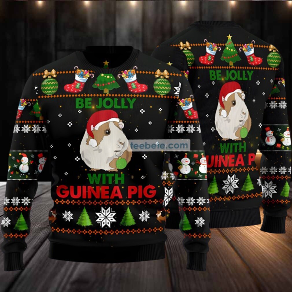 Be Jolly With Guinea Pig Ugly Christmas Sweaters Adults Black Funny Be Jolly With Guinea Pig Ugly Christmas Sweaters Adults Black Funny