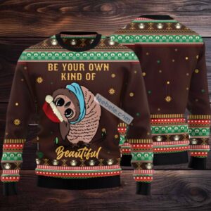Be Your Own Beautiful Ugly Christmas Sweater Black Friends