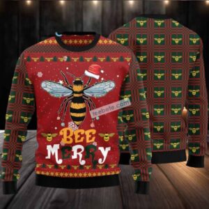 Bee Hold Claus Hat Merry Ugly Christmas Sweaters Funny