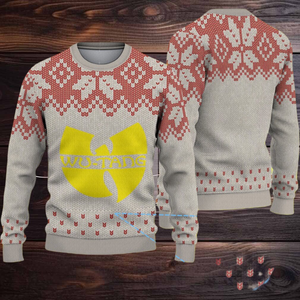 Beige and Red Snowflake Pattern “Wu Tang Clan Yellow Logo” Ugly Christmas Sweater Beige and Red Snowflake Pattern “Wu Tang Clan Yellow Logo” Ugly Christmas Sweater