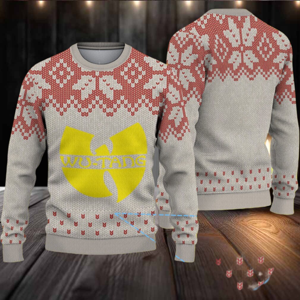 Beige and Red Snowflake Pattern “Wu Tang Clan Yellow Logo” Ugly Christmas Sweater Beige and Red Snowflake Pattern “Wu Tang Clan Yellow Logo” Ugly Christmas Sweater
