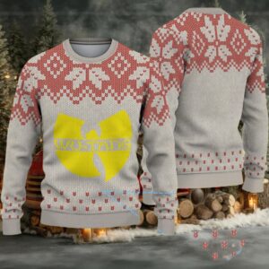Beige and Red Snowflake Pattern “Wu Tang Clan Yellow Logo” Ugly Christmas Sweater