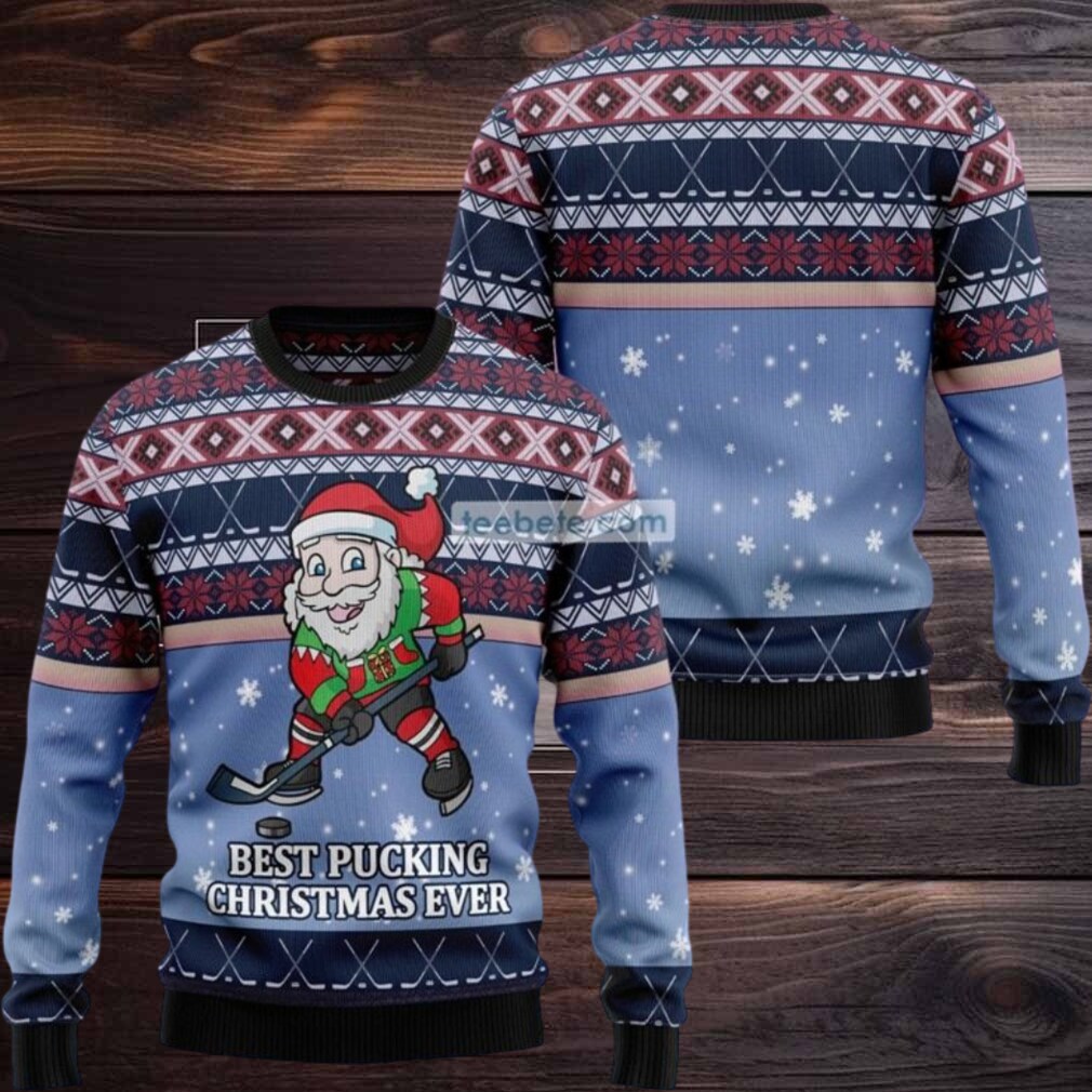 Best Christmas Ever Santa Hockey Womens Ugly Xmas Sweater Best Christmas Ever Santa Hockey Womens Ugly Xmas Sweater