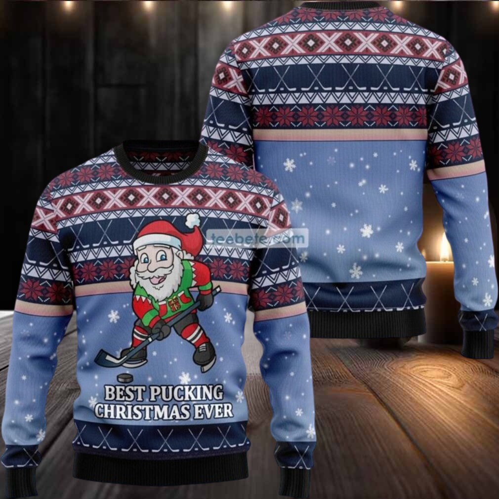 Best Christmas Ever Santa Hockey Womens Ugly Xmas Sweater Best Christmas Ever Santa Hockey Womens Ugly Xmas Sweater