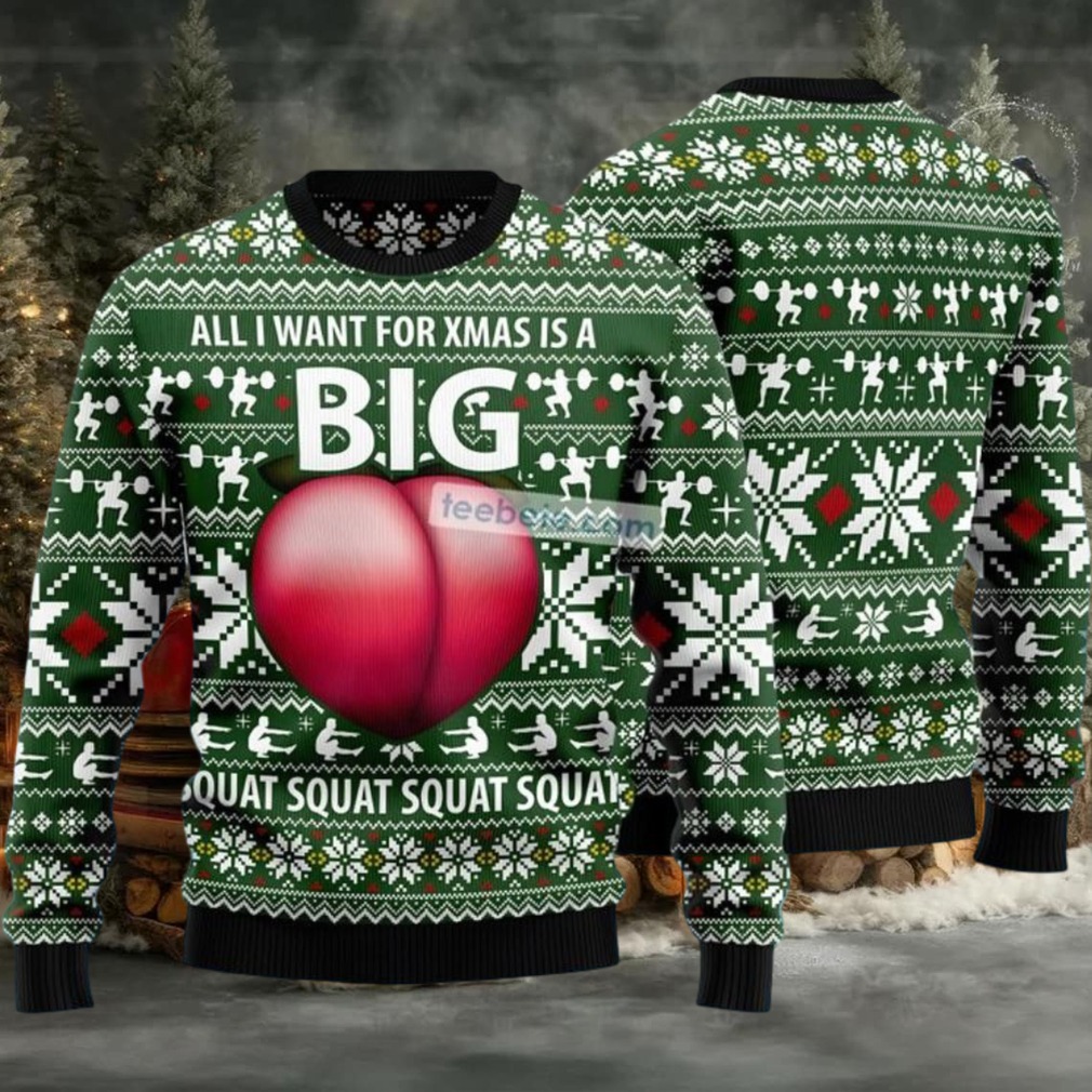 Big Booty Squat Gymer Ugly Christmas Sweater Green Best Big Booty Squat Gymer Ugly Christmas Sweater Green Best