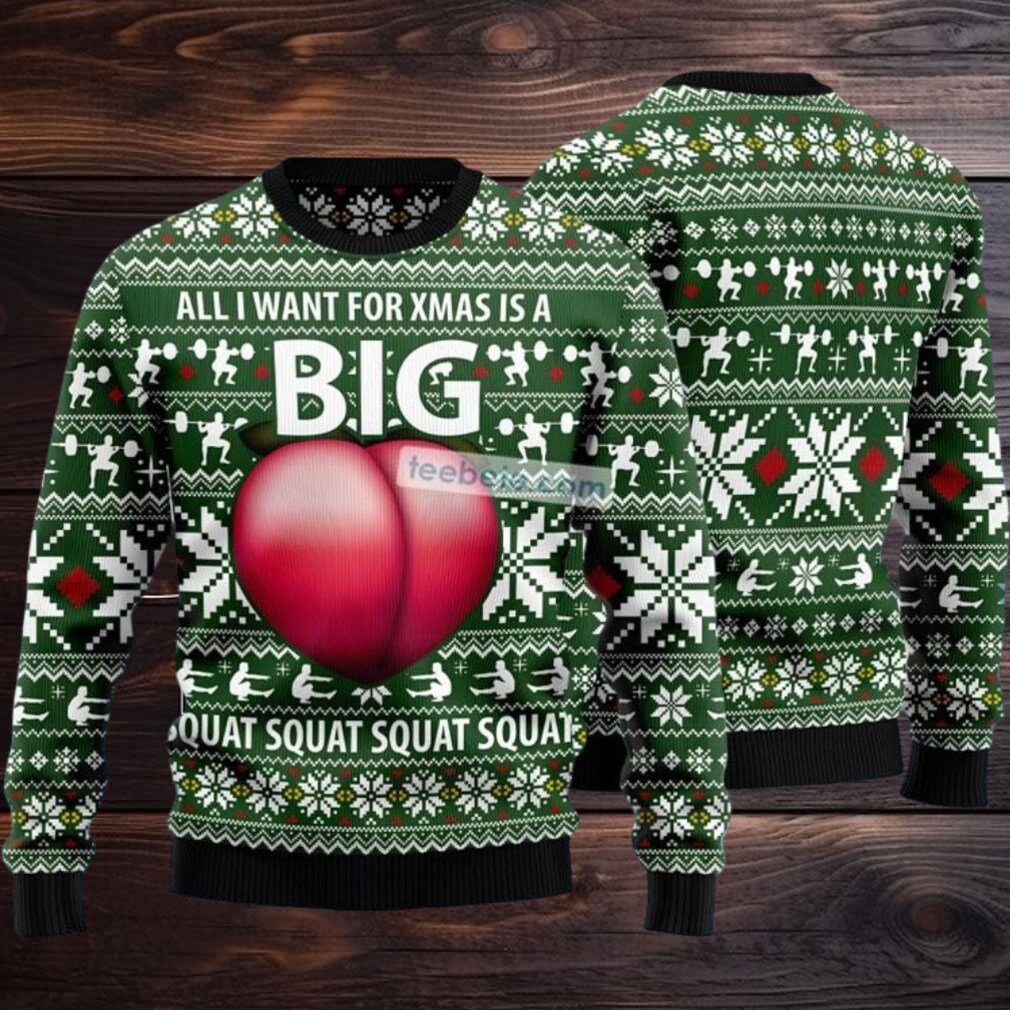 Big Booty Squat Gymer Ugly Christmas Sweater Green Best Big Booty Squat Gymer Ugly Christmas Sweater Green Best