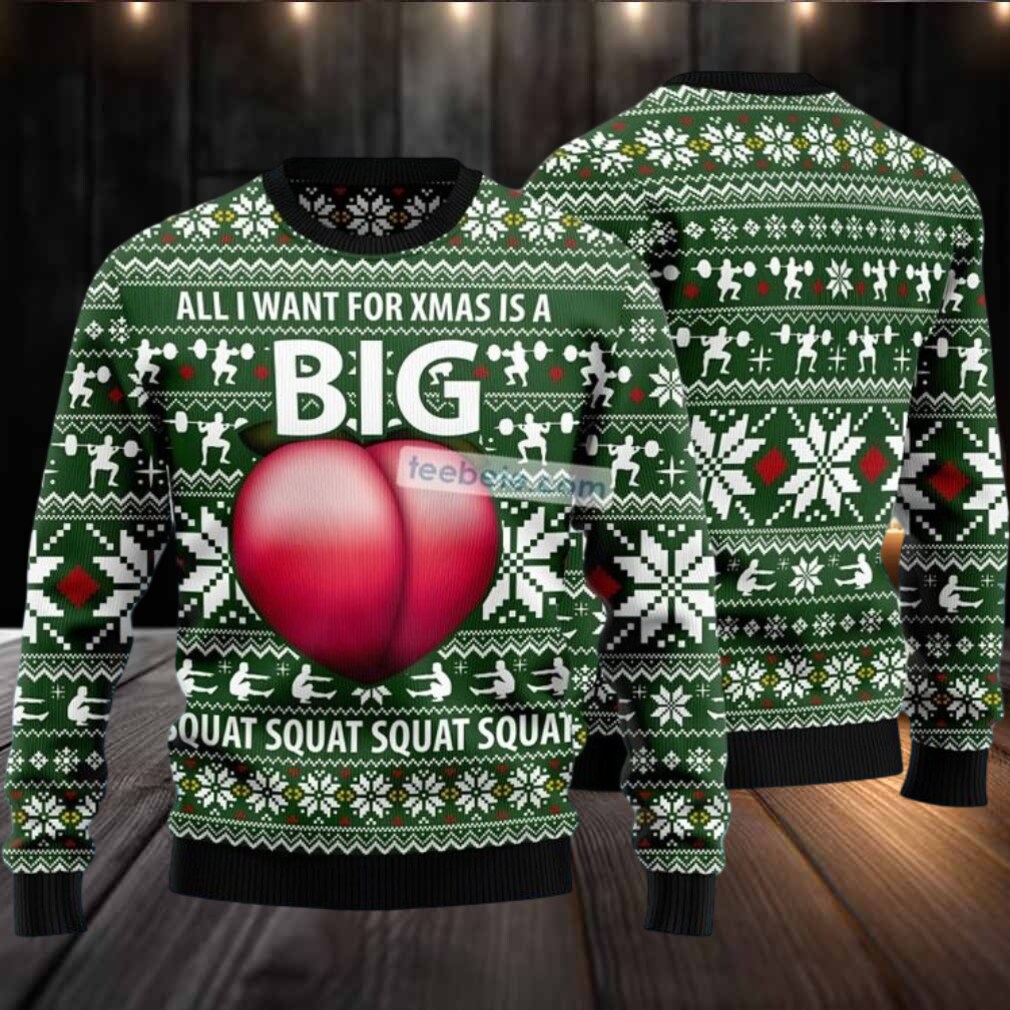 Big Booty Squat Gymer Ugly Christmas Sweater Green Best Big Booty Squat Gymer Ugly Christmas Sweater Green Best