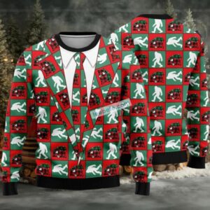 Bigfoot Camping Forest Ugly Christmas Sweaters Best