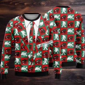 Bigfoot Camping Forest Ugly Christmas Sweaters Best