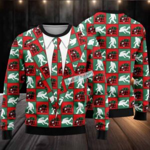 Bigfoot Camping Forest Ugly Christmas Sweaters Best