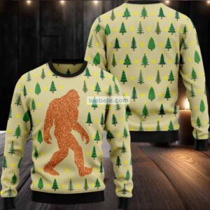 Bigfoot Sasquatch Xmas Tree Ugly Christmas Sweater Cheap