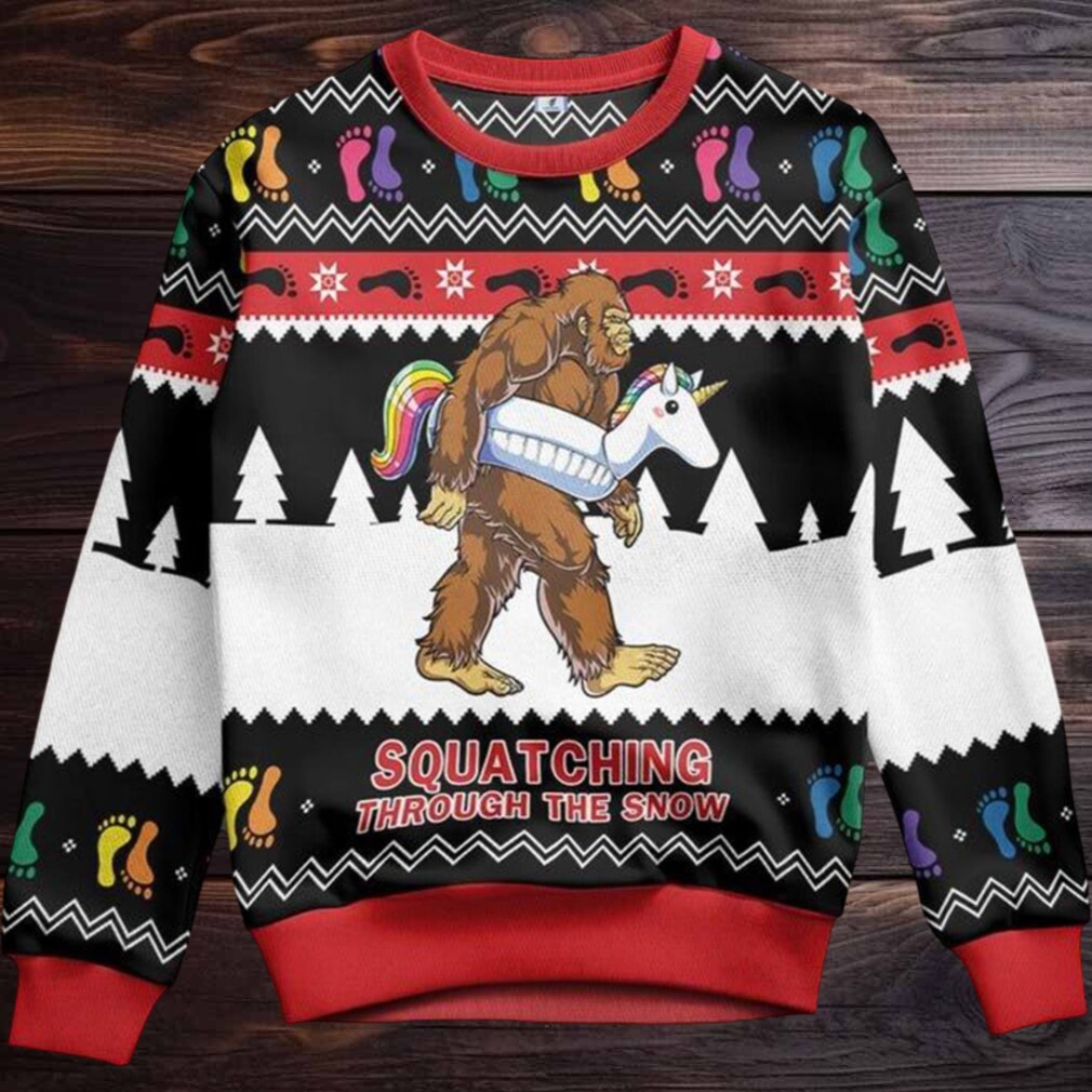 Bigfoot Squatching Through The Snow Ugly Christmas Sweater Bigfoot Squatching Through The Snow Ugly Christmas Sweater