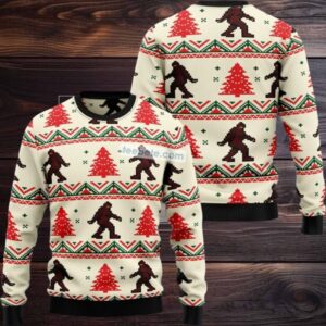Bigfoot Xmas Tree Ugly Christmas Sweater Plus Size