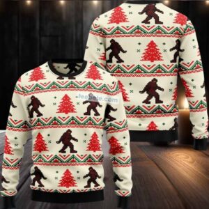 Bigfoot Xmas Tree Ugly Christmas Sweater Plus Size