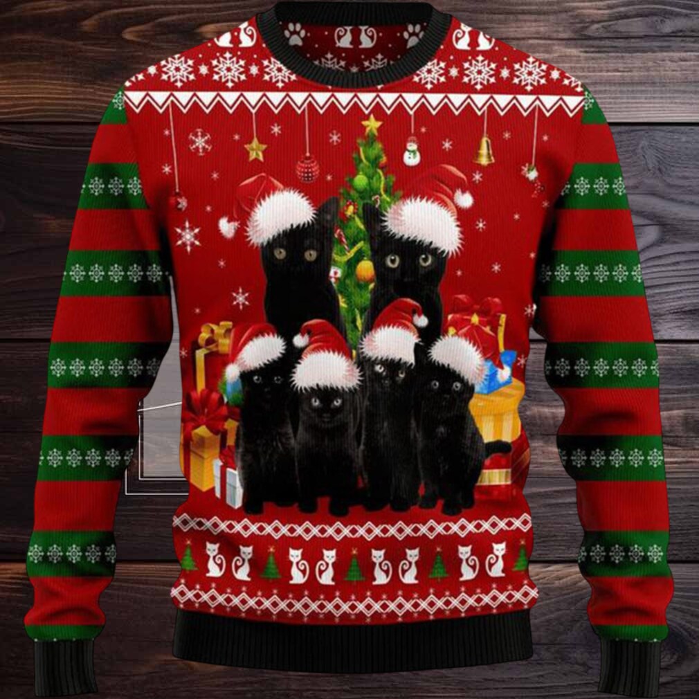 Black Cat Family Ugly Christmas Sweater Black Cat Family Ugly Christmas Sweater