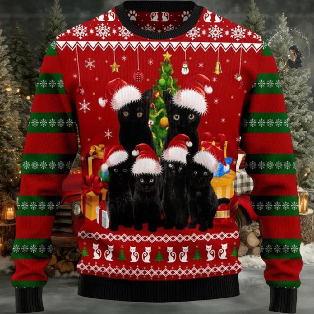 Black Cat Family Ugly Christmas Sweater Black Cat Family Ugly Christmas Sweater