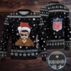 Black Snowflake & Gift Pattern “Modelo Beer Santa Hat” Ugly Christmas Sweater