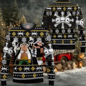 Blackbeard Pirates Anime Xmas Gifts One Piece Ugly Christmas Sweater