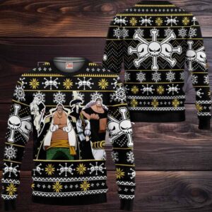 Blackbeard Pirates Anime Xmas Gifts One Piece Ugly Christmas Sweater