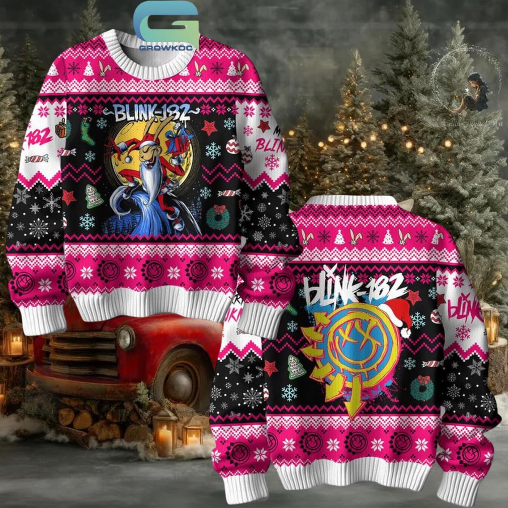 Blink 182 Be Merry Christmas Pop Punk Ugly Sweater Blink 182 Be Merry Christmas Pop Punk Ugly Sweater