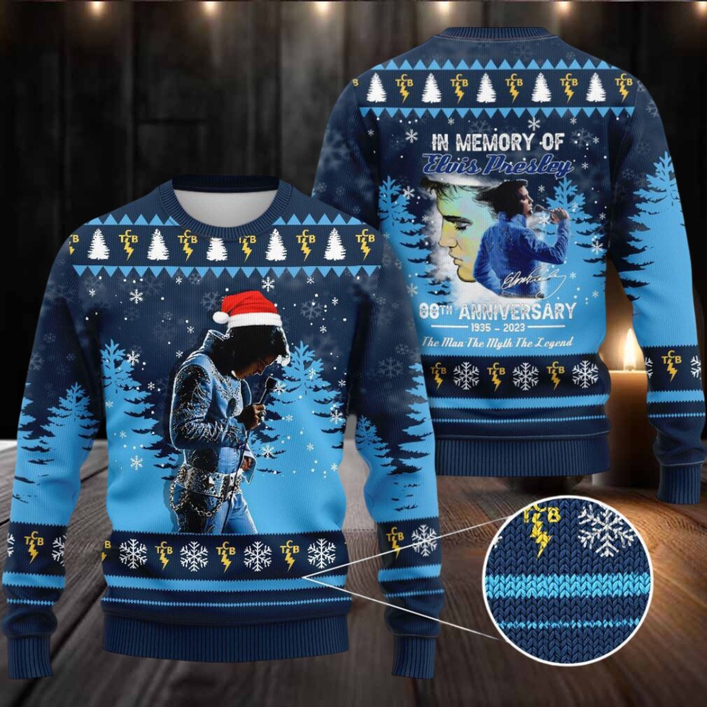 Blue Christmas Elvis Presley 3D Ugly Sweater Blue Christmas Elvis Presley 3D Ugly Sweater