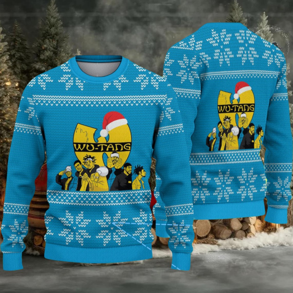 Blue Snowflake Pattern “Wu Tang Clan Holiday Spirit” Ugly Christmas Sweater Blue Snowflake Pattern “Wu Tang Clan Holiday Spirit” Ugly Christmas Sweater