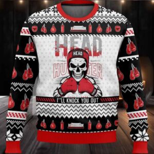 Boxing Head Hunter Christmas Ugly Sweater