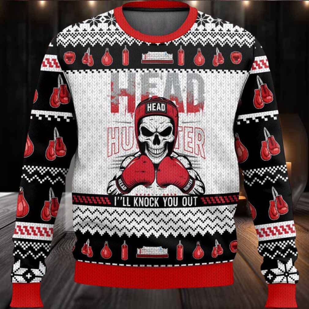 Boxing Head Hunter Christmas Ugly Sweater Boxing Head Hunter Christmas Ugly Sweater