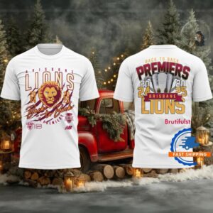 Brisbane Lions AFL 2025 Back to Back PREMIERS White T Shirt