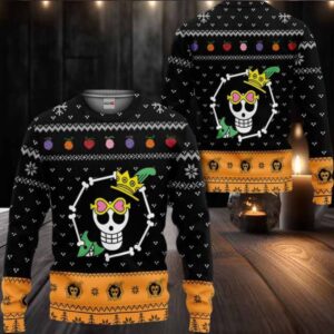 Brook Symbol Anime Xmas One Piece Ugly Christmas Sweater