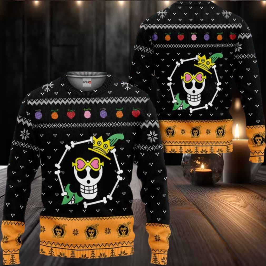 Brook Symbol Anime Xmas One Piece Ugly Christmas Sweater Brook Symbol Anime Xmas One Piece Ugly Christmas Sweater