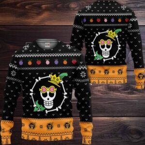 Brook Symbol Anime Xmas One Piece Ugly Christmas Sweater