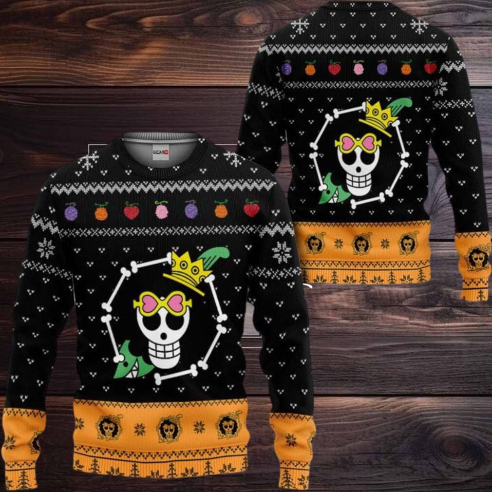 Brook Symbol Anime Xmas One Piece Ugly Christmas Sweater Brook Symbol Anime Xmas One Piece Ugly Christmas Sweater