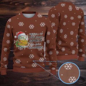 Brown Jameson Holiday Spirit Bourbon Snowflake Christmas Ugly Sweater
