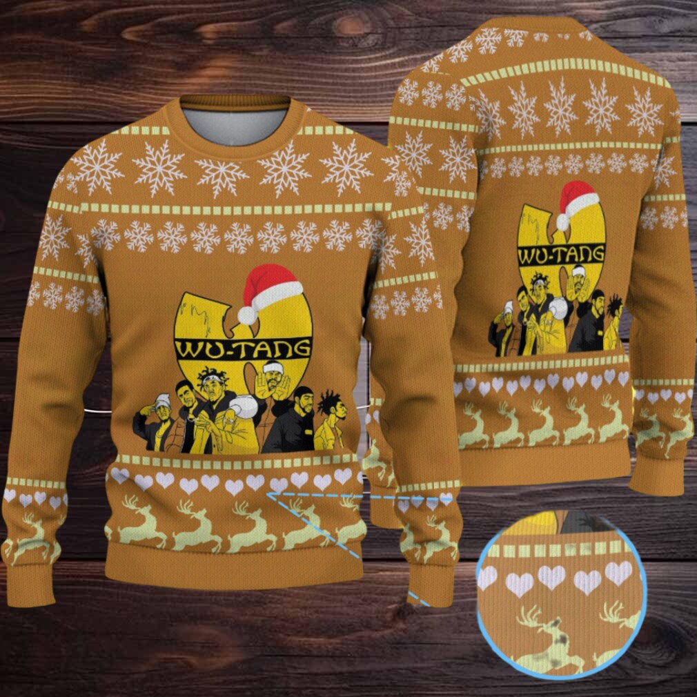 Brown Snowflake & Reindeer Pattern “Wu Tang Clan Christmas Edition” Ugly Sweater Brown Snowflake & Reindeer Pattern “Wu Tang Clan Christmas Edition” Ugly Sweater