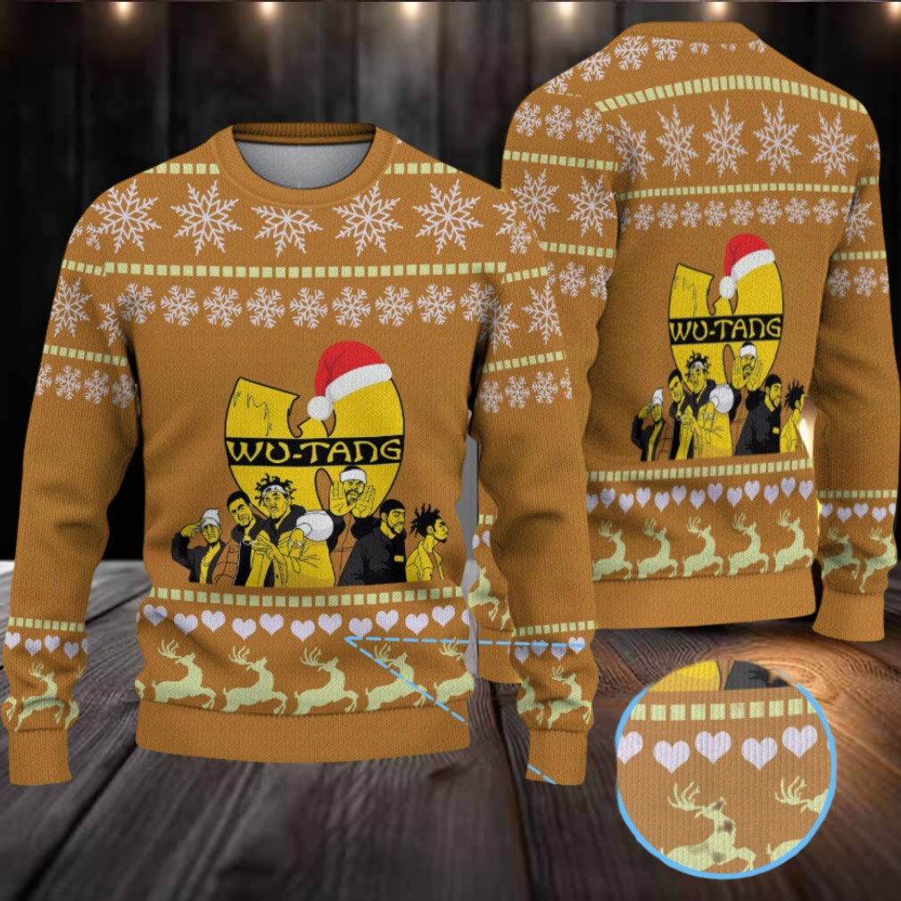 Brown Snowflake & Reindeer Pattern “Wu Tang Clan Christmas Edition” Ugly Sweater Brown Snowflake & Reindeer Pattern “Wu Tang Clan Christmas Edition” Ugly Sweater
