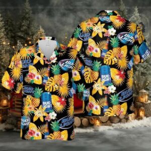 Bud Light Beer Hawaiian Shirt Pineapple
