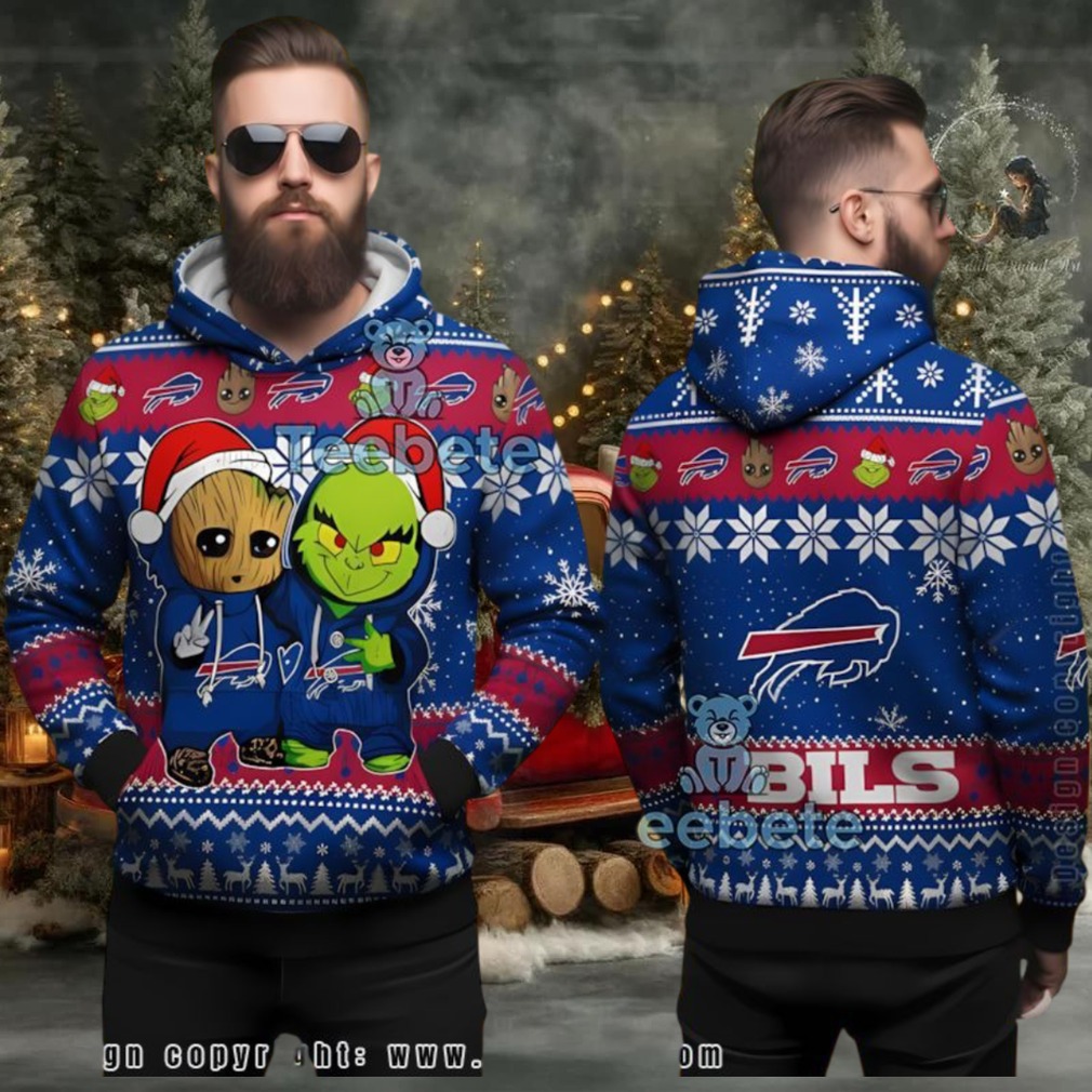 Buffalo Bills Baby Groot Grinch Ugly Christmas 3D Hoodie Buffalo Bills Baby Groot Grinch Ugly Christmas 3D Hoodie