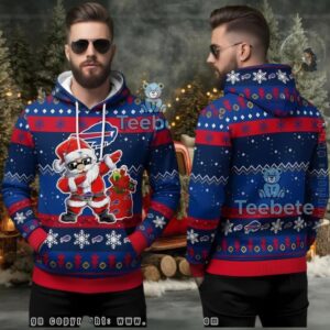 Buffalo Bills Blue Dabbing Santa Ugly Christmas 3D Hoodie