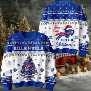 Buffalo Bills Family Have A Merry Christmas 2025 Ugly Sweater