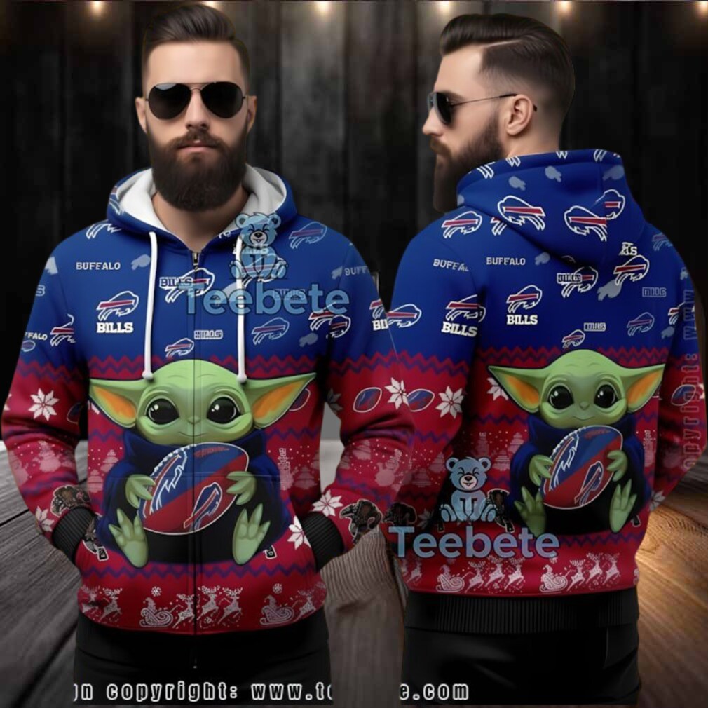 Buffalo Bills Grogu Baby Yoda Ugly Christmas 3D Hoodie Blue Buffalo Bills Grogu Baby Yoda Ugly Christmas 3D Hoodie Blue