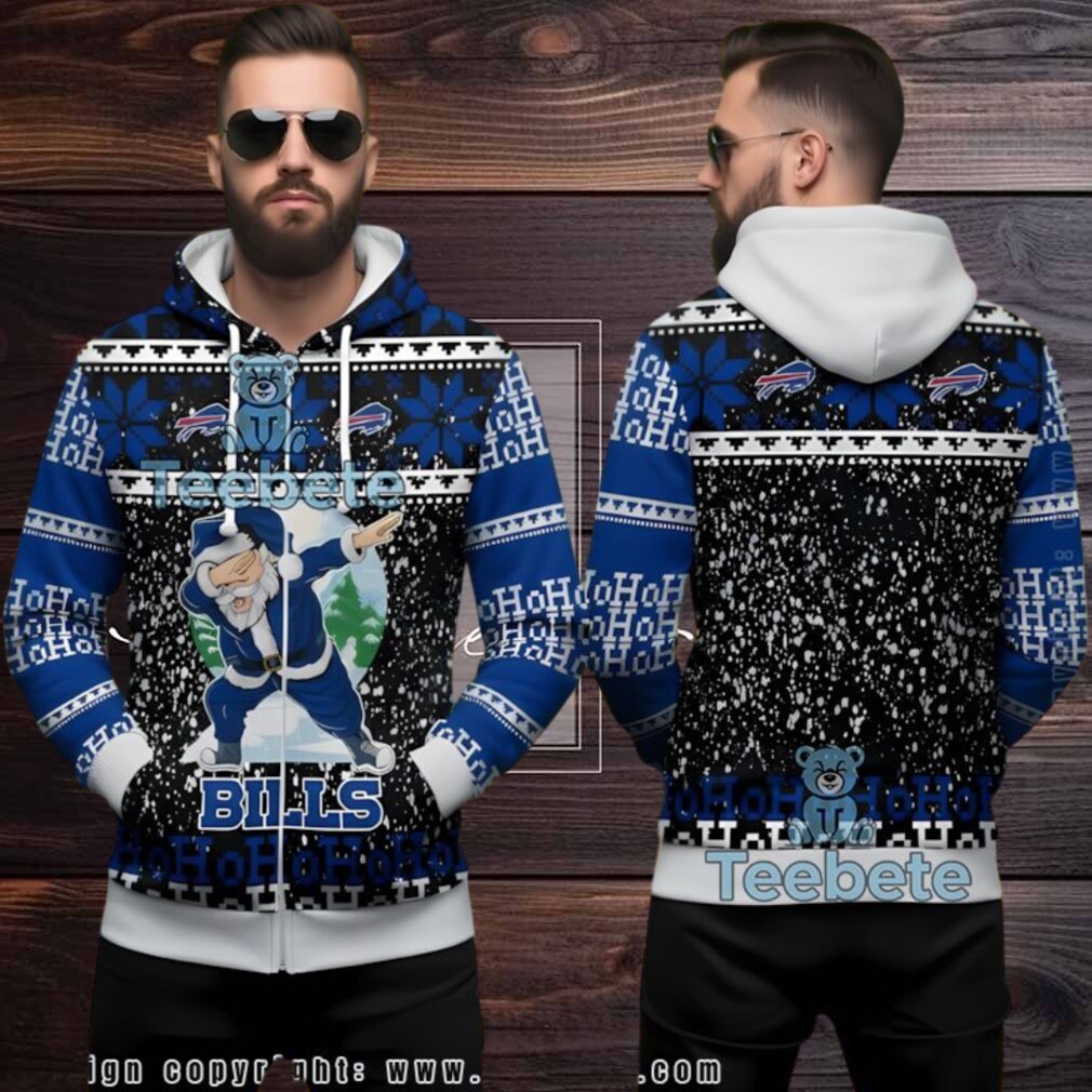 Buffalo Bills Ho Ho Ho Ugly Christmas 3D Hoodie Dabbing Santa Buffalo Bills Ho Ho Ho Ugly Christmas 3D Hoodie Dabbing Santa