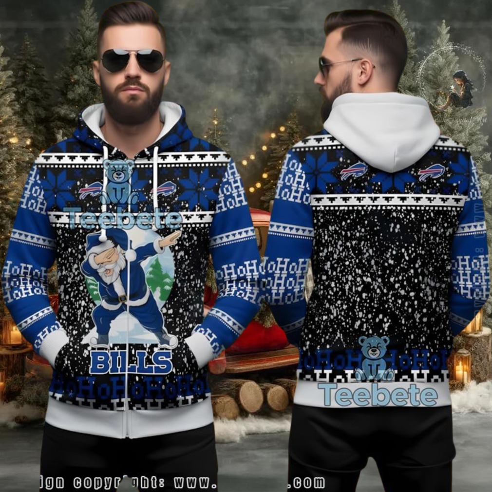 Buffalo Bills Ho Ho Ho Ugly Christmas 3D Hoodie Dabbing Santa Buffalo Bills Ho Ho Ho Ugly Christmas 3D Hoodie Dabbing Santa