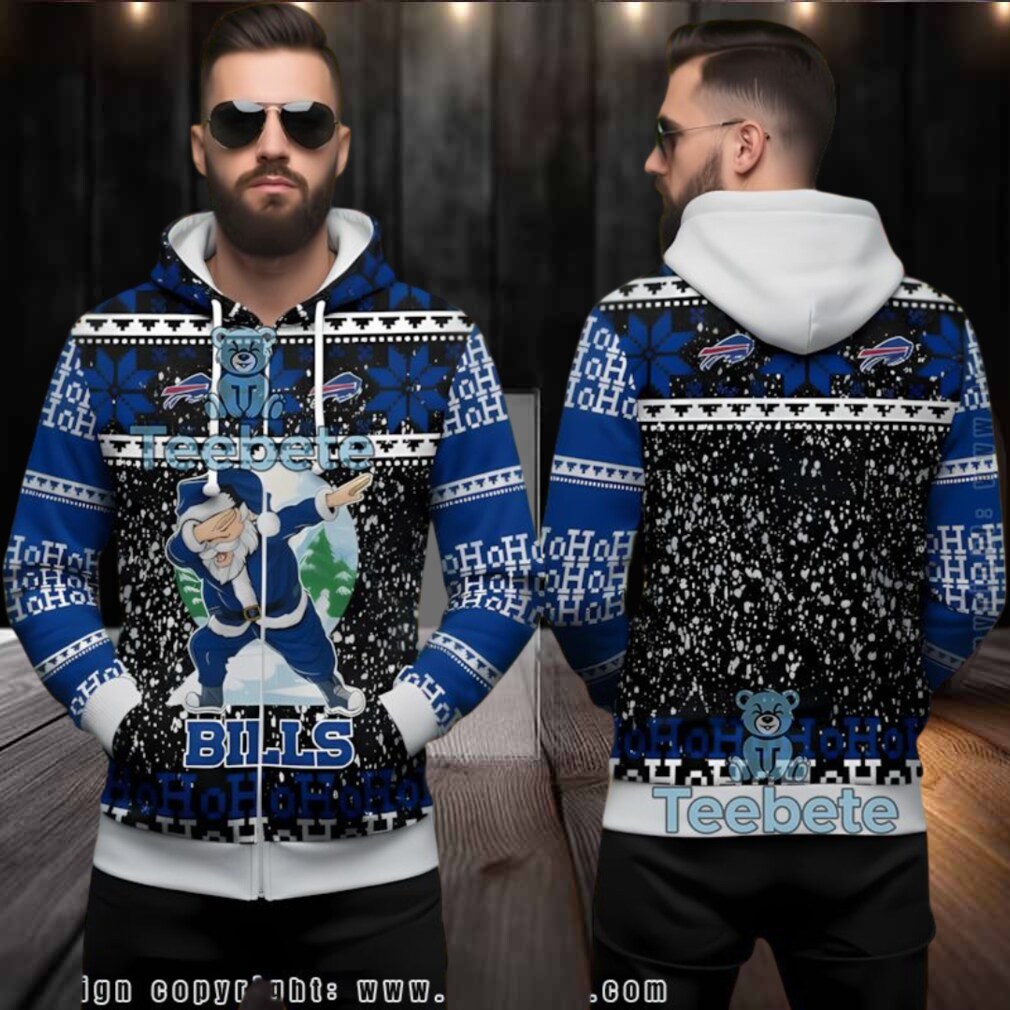 Buffalo Bills Ho Ho Ho Ugly Christmas 3D Hoodie Dabbing Santa Buffalo Bills Ho Ho Ho Ugly Christmas 3D Hoodie Dabbing Santa