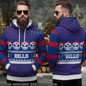 Buffalo Bills Jack Skellington Ugly 3D Hoodie Nightmare Before Christmas