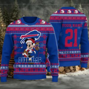 Buffalo Bills Mickey Mouse Santa Ugly Christmas Sweater