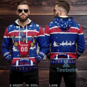 Buffalo Bills Personalized Player Ugly Christmas 3D Hoodie Blue Buffalo Bills Personalized Player Ugly Christmas 3D Hoodie Blue