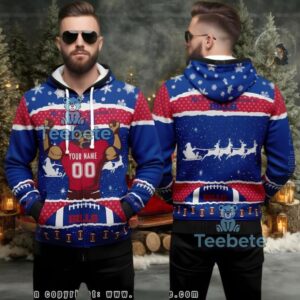 Buffalo Bills Personalized Player Ugly Christmas 3D Hoodie Blue
