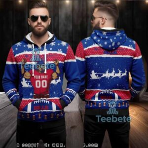 Buffalo Bills Personalized Player Ugly Christmas 3D Hoodie Blue